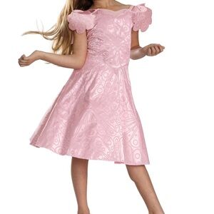 NWT! Wicked Glinda Dancing Through Life Classic Costume Dress S 6 Pink Sparkle